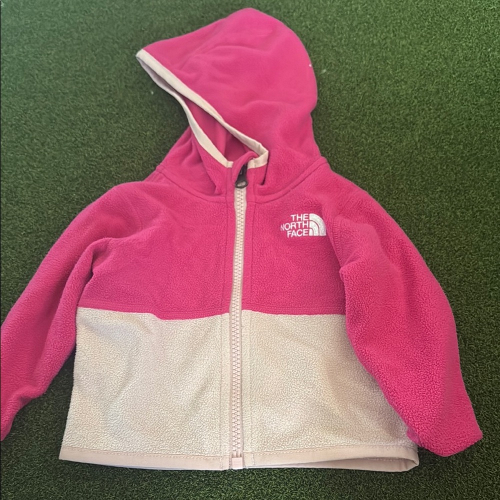 The North Face Pink and Cream Fleece Jacket